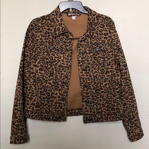 leopard jean jacket